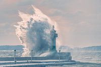 Storm wave lighthouse Sassnitz on the island of Rügen