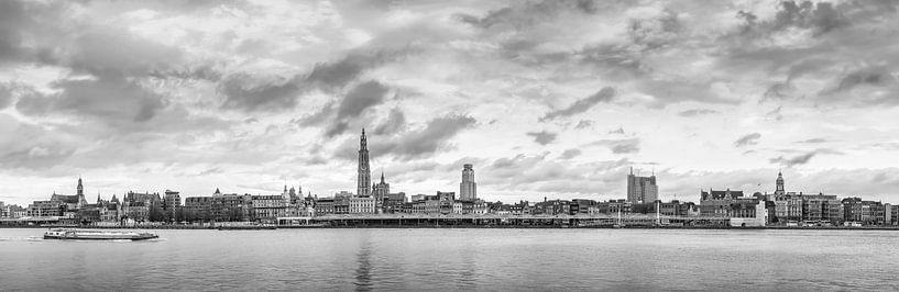 Antwerp Skyline monochrome by Maarten Visser