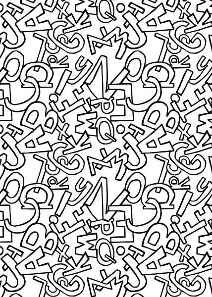 Lettres blanc noir | motif par Yvonne Warmerdam | Made to resonate
