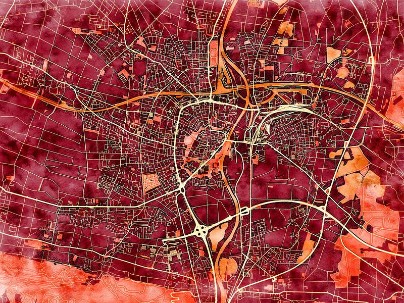 Carte de Minden avec le style 'Amber Autumn' par Maporia