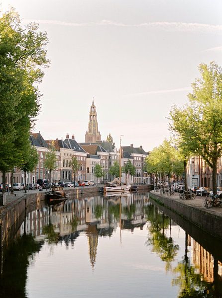 Morgenlicht an der Hoge und Lage der A, Groningen von Michelle Wever