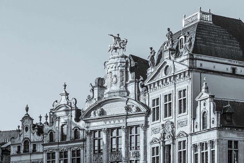 Gildehuizen op de Grote Markt in Brussel - monochroom van Werner Dieterich