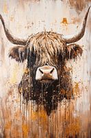 Schotse hooglander op canvas