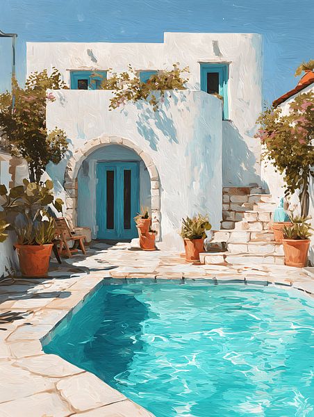 Mediterrane Poolside von Gypsy Galleria