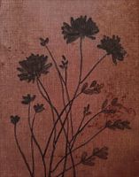 linen flowers vintage - red bordeaux