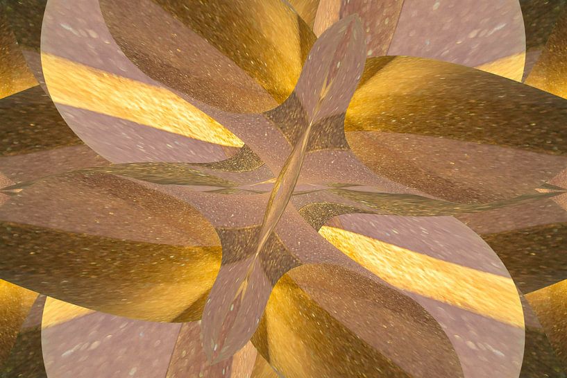 Motif de feuilles avec or scintillant par Lisette Rijkers