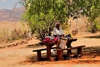 Singender Afrikaner mit Trommel Südafrika