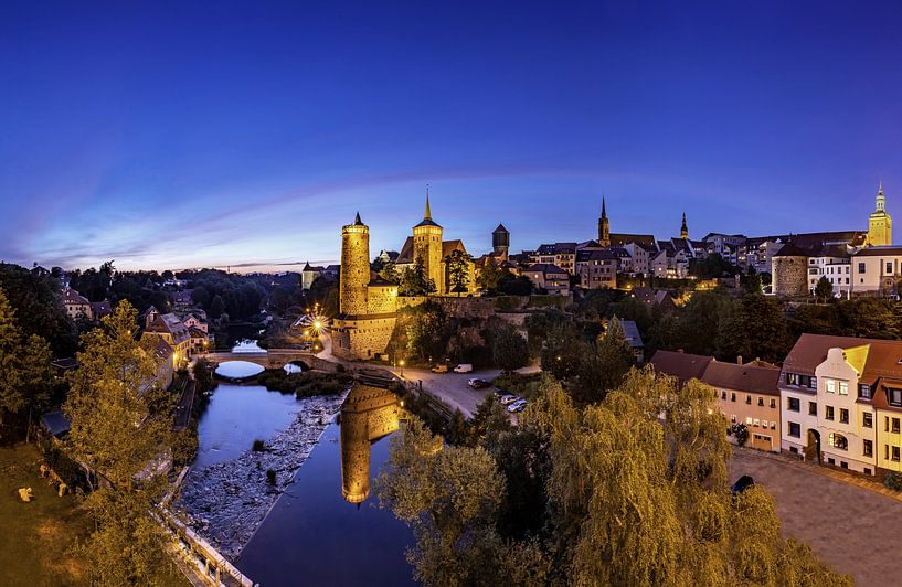 Bautzen Altstadt Skyline zur blauen Stunde von Frank Herrmann