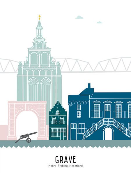 Skyline-Abbildung Grave in Farbe von Mevrouw Emmer