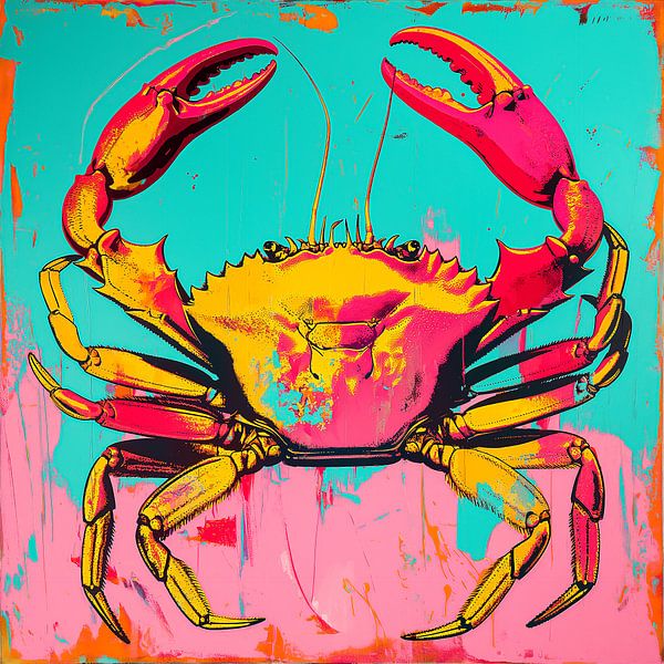 Pop-Art-Krabbe mit gemischten Medien von Roger VDB