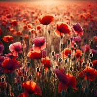 Mohnblumen in einem Mohnfeld