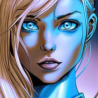 Blonde Cyber-Heldin WW02