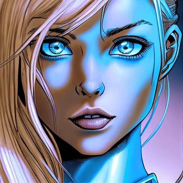 Blonde Cyber-Heldin WW02 von Jillvanny Roque da Silva