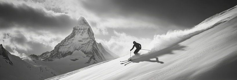 Skieur Montagne par Poster Art Shop