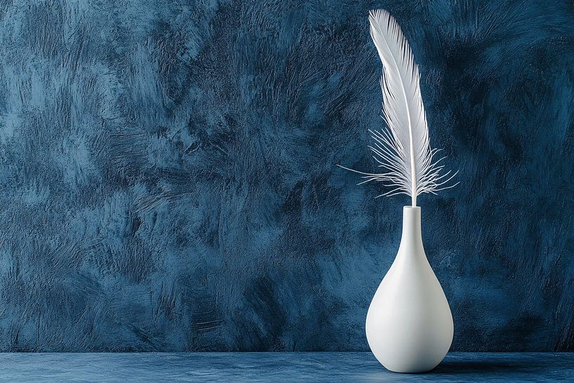 White feather in elegant vase by Imperial Art House