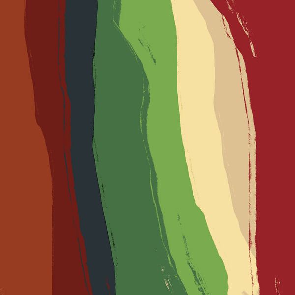 Peinture abstraite d'inspiration rétro aux couleurs chaudes de l'automne par Dina Dankers