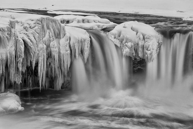 Goðafoss in zwart-wit van Fabian Roessler