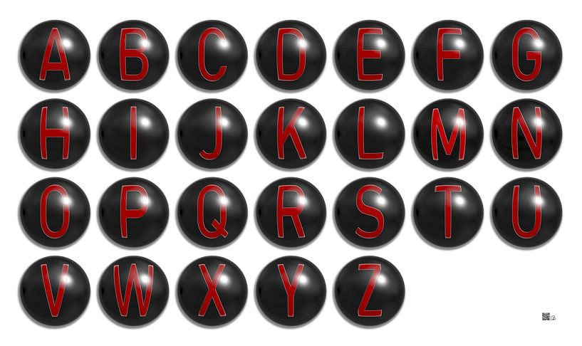 Alphabet No. 24 Black balls by L.A.B.