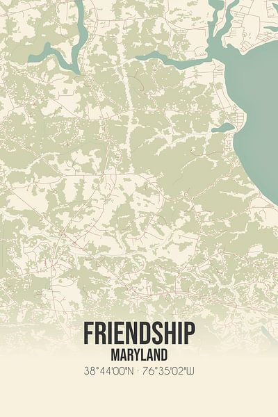 Carte d'époque de Friendship (Maryland), USA. par Affiches de lieux