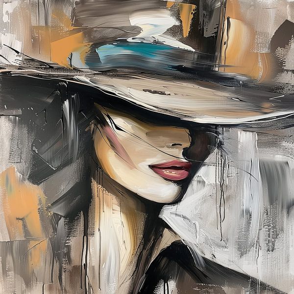 Frau mit Hut von Schwarzer Kaffee