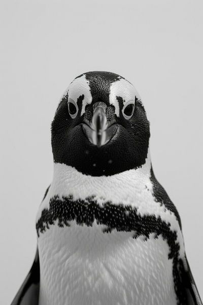 Pinguin in Schwarz-Weiß von Poster Art Shop