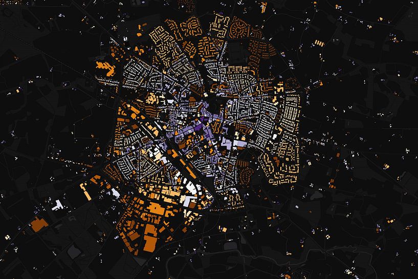 Carte de l'abstrait de Winterswijk par Maps Are Art