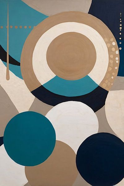 Dessin géométrique abstrait avec des cercles et des lignes par Art & Soul Creations