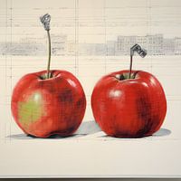 Duo of Apples - Contemporary Still Life - Realism Art
