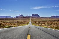 Roadtrip Highway Route 66 West America at Monument Valley (Forrest Gump Point)