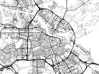 Kaart van Amsterdam in Zwart Wit