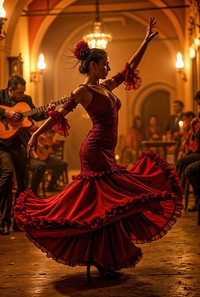 Feurige Leidenschaft im Tanzrhythmus von Klaus Tesching - Art-AI
