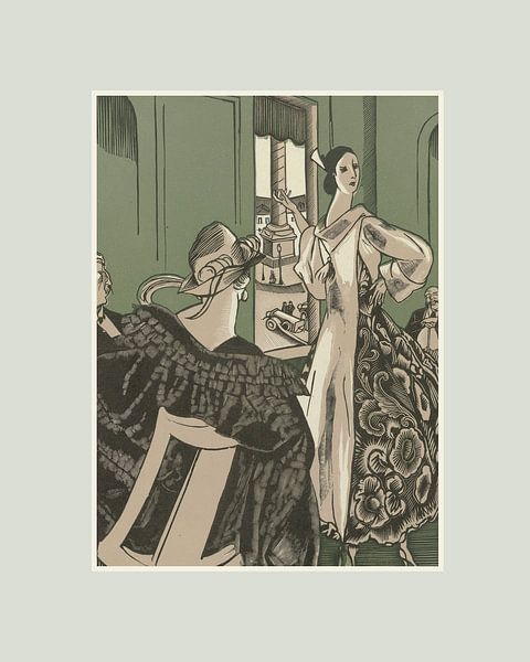 A night out | Historical Art Deco fashion print | retro print in modern colours by NOONY