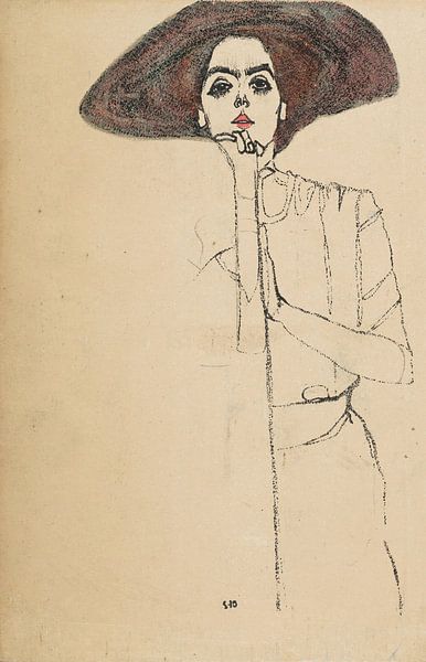 Bildnis einer Frau, Egon Schiele von Meisterhafte Meister