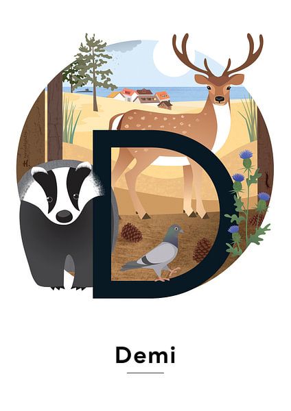 Affiche nominative Demi par Hannah Barrow