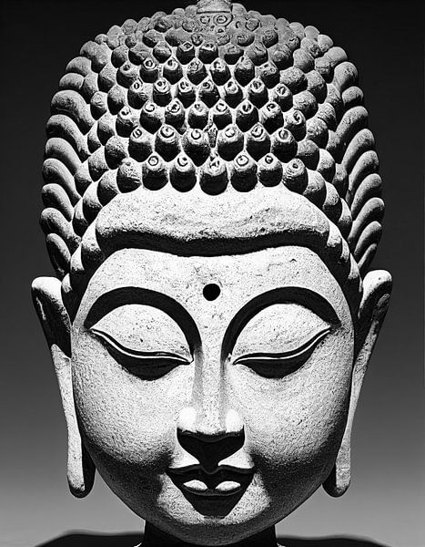 Buddha in Schwarz und Weiß von Bert Nijholt