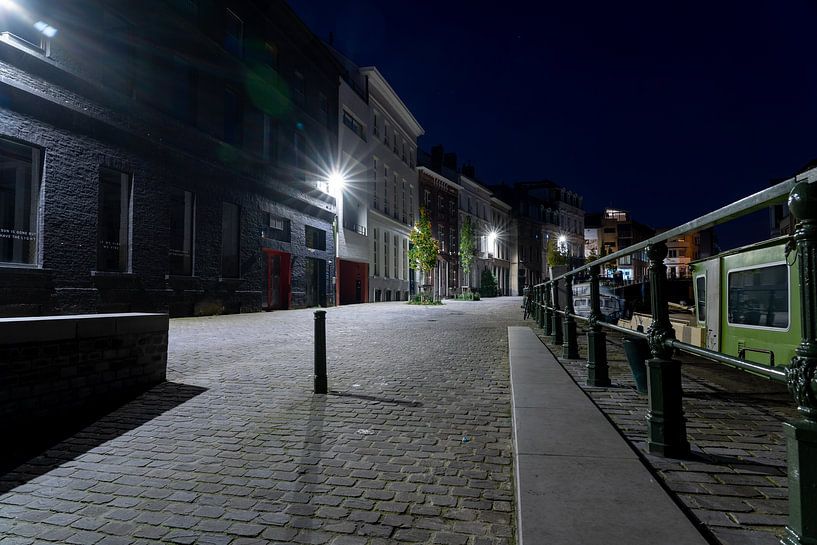 Street next to the Scheldt by Marcel Derweduwen