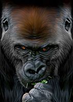 Gorilla isst Gemälde