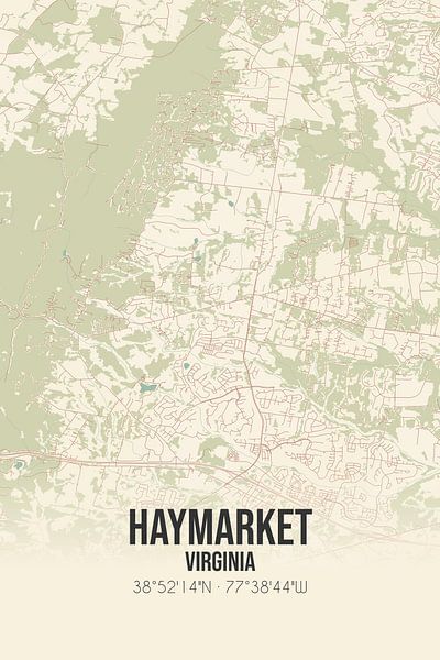 Carte ancienne de Haymarket (Virginie), USA. par Affiches de lieux