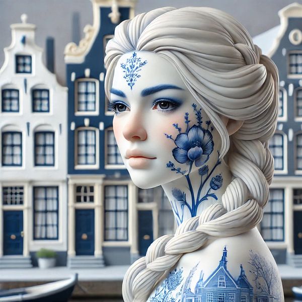 Blaue Poesie - Delfter Blau Porträt von Kleurenrijk