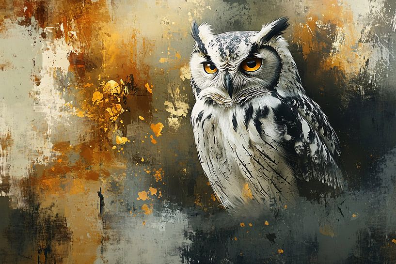 Abstract owl with sharp gaze by Imperial Art House