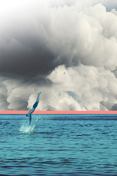 Expectations - Abstract collage with water jumper by Dirk Wüstenhagen