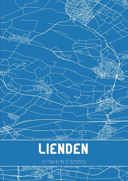 Blueprint | Map | Lienden (Gelderland) by Prints of Place