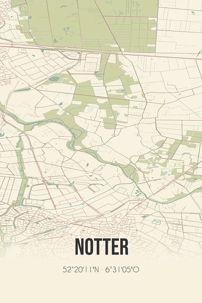 Carte ancienne de Notter (Overijssel) par Affiches de lieux