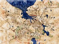 Karte von Wismar im stil 'Serene Summer'