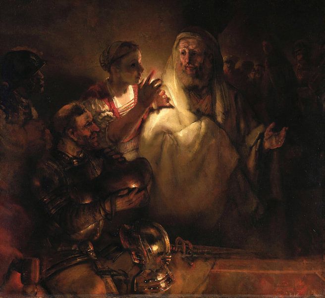 Rembrandt van Rijn. Le reniement de Pierre par 1000 Schilderijen
