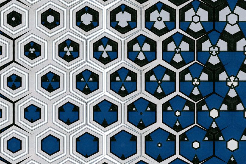 fond géométrique abstrait avec des éléments d'art graphique par Ariadna de Raadt-Goldberg