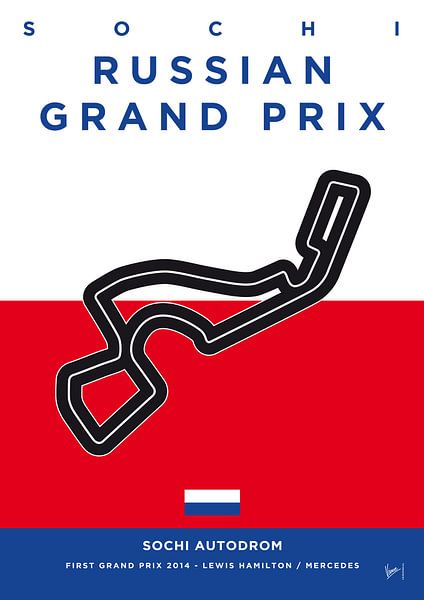 My F1 SOCHI Race Track Minimal Poster by Chungkong Art