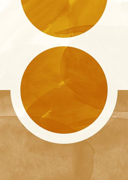 Sonne Mond Retro Abstrakt von Mad Dog Art