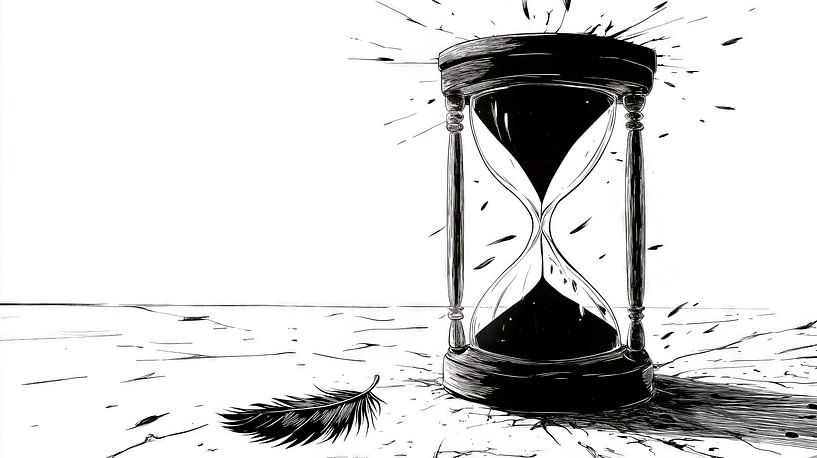 Broken hourglass by Frank Heinz