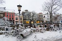 Winterwonderland op de Oudegracht in Utrecht.